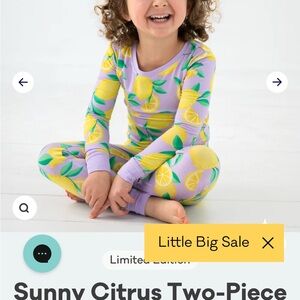 Lemon Print Two-Piece Pajama Set